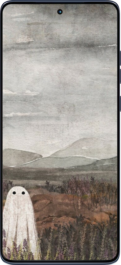 Силиконовый чехол Одинокий призрак на фоне гор для Motorola Edge 60 Fusion 5G - 6486u-4021 изображение 