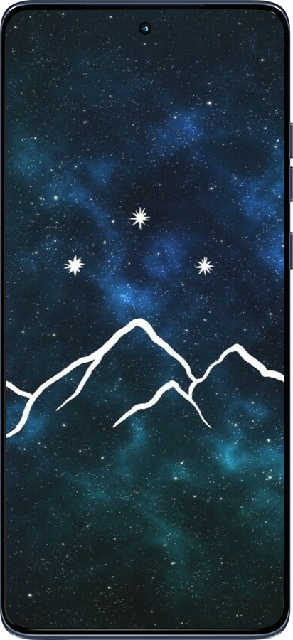 Силиконовый чехол Горы и звезды нарисованы на фоне галактики для Motorola Edge 60 Fusion 5G - 6490u-4021 изображение 