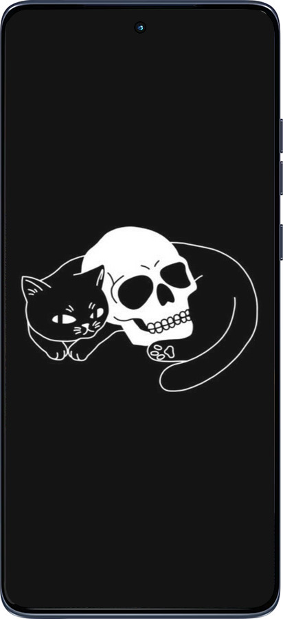 Силиконовый чехол С изображением кота и черепа для Motorola Edge 60 Fusion 5G - 6491u-4021 изображение 