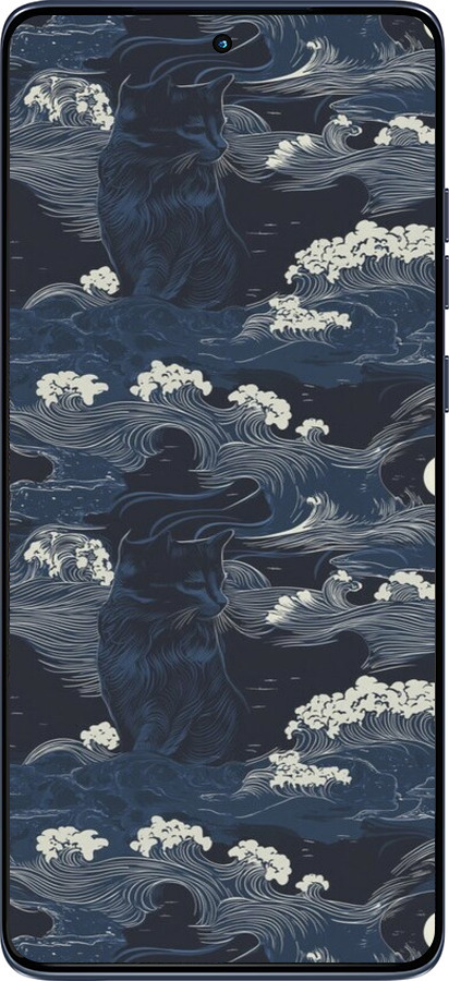 Силиконовый чехол Морская тематика в стиле арт-деко для Motorola Edge 60 Fusion 5G - 6520u-4021 изображение 