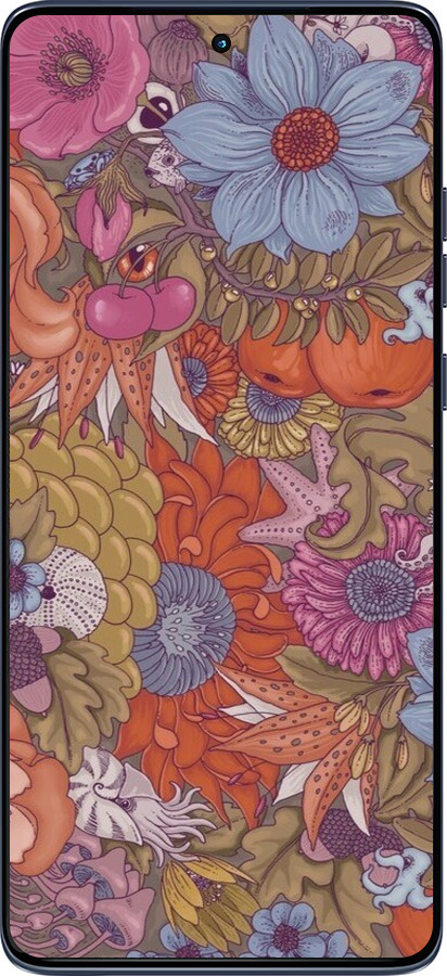 Силиконовый чехол Абстрактные цветы для Motorola Edge 60 Fusion 5G - 6526u-4021 изображение 
