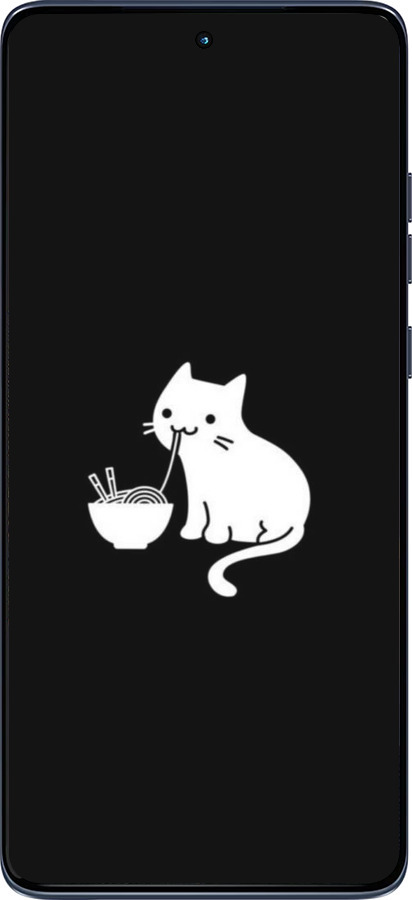 Силиконовый чехол С милым котом на черном фоне для Motorola Edge 60 Fusion 5G - 6528u-4021 изображение 