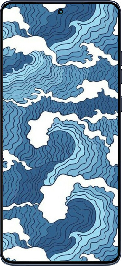 Силиконовый чехол Абстрактный рисунок морских волн для Motorola Edge 60 Fusion 5G - 6538u-4021 изображение 