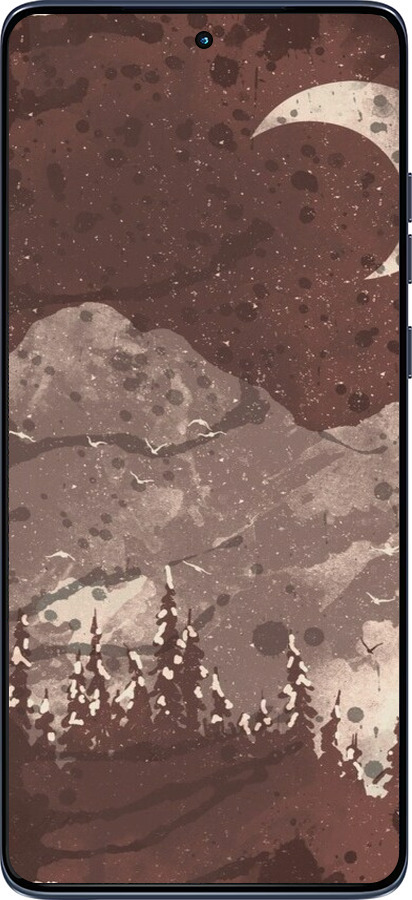 Силиконовый чехол С изображением лунного пейзажа в ночном лесу для Motorola Edge 60 Fusion 5G - 6546u-4021 изображение 