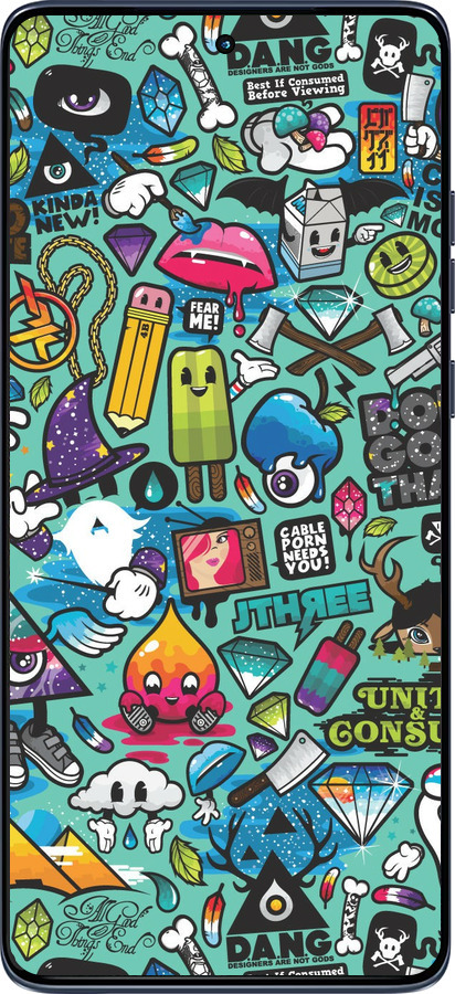 Силиконовый чехол Стикер бомбинг 1 для Motorola Edge 60 Fusion 5G - 693u-4021 изображение 