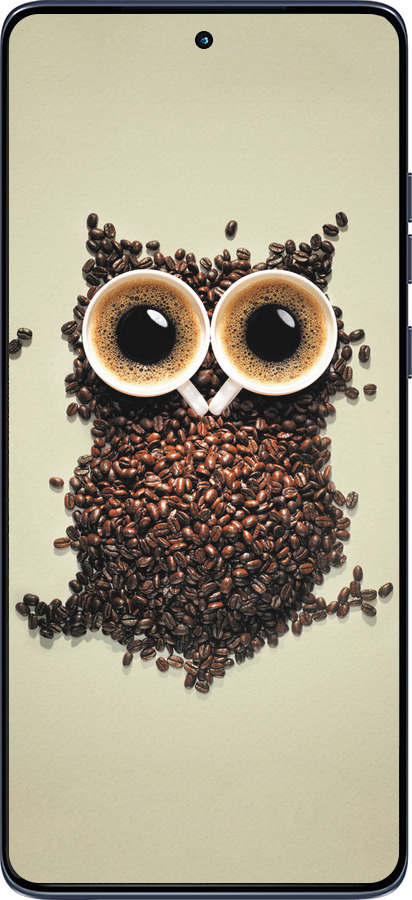 Силиконовый чехол Сова из кофе для Motorola Edge 60 Fusion 5G - 777u-4021 изображение 