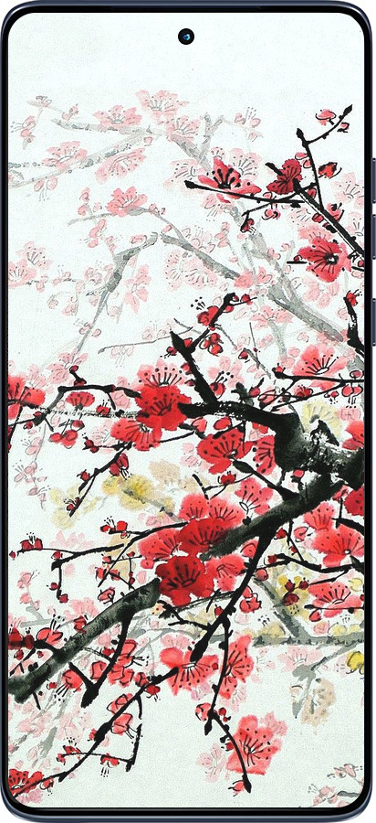 Силиконовый чехол Цветущий куст для Motorola Edge 60 Fusion 5G - 831u-4021 изображение 