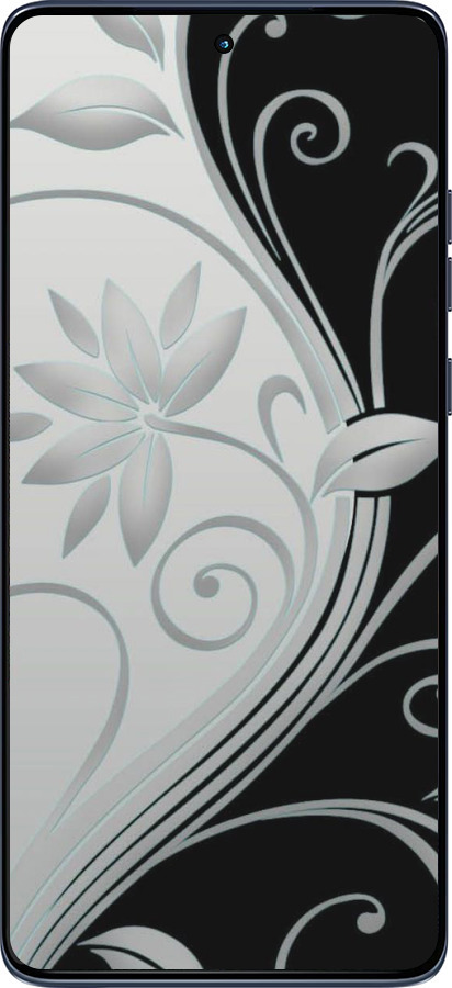Силиконовый чехол Цветы на чёрно-белом фоне для Motorola Edge 60 Fusion 5G - 840u-4021 изображение 