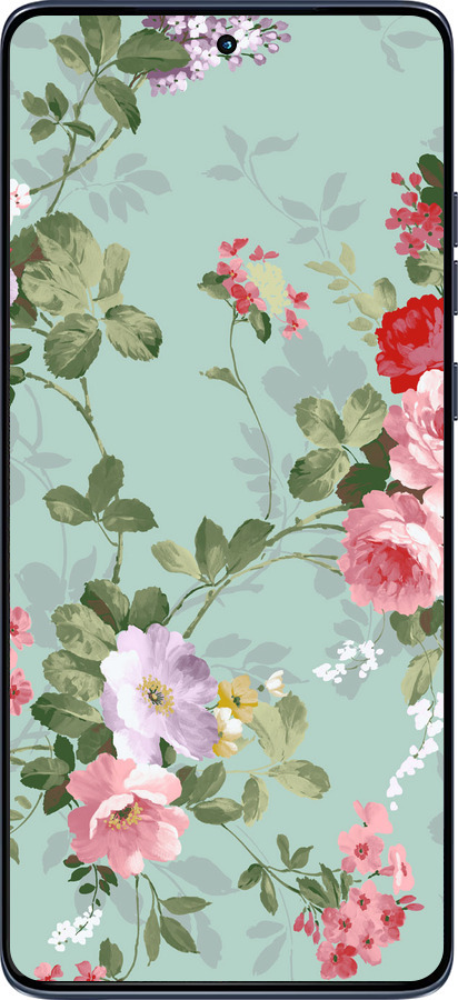 Силиконовый чехол Цветочные обои 2 для Motorola Edge 60 Fusion 5G - 862u-4021 изображение 