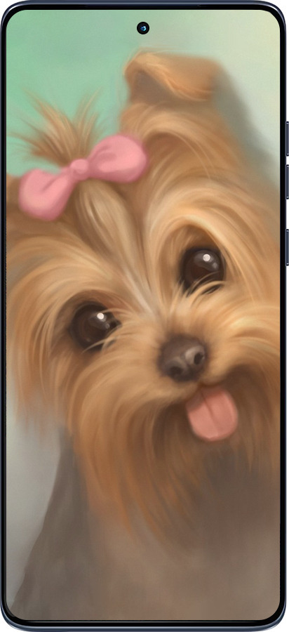 Силиконовый чехол Нарисованный йоркширский терьер для Motorola Edge 60 Fusion 5G - 928u-4021 изображение 