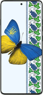 Силиконовый чехол Желто-голубая бабочка для Motorola Edge 60 Pro 5G - 1054u-4020 изображение 