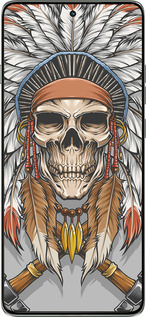 Силиконовый чехол Череп индейца для Motorola Edge 60 Pro 5G - 4032u-4020 изображение 