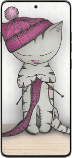 Силиконовый чехол Кошка рукодельница для Motorola Edge 60 Pro 5G - 4056u-4020 изображение 