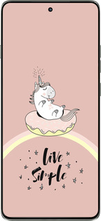 Силиконовый чехол Единорожка в пончике для Motorola Edge 60 Pro 5G - 4282u-4020 изображение 