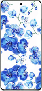 Силиконовый чехол Голубые орхидеи для Motorola Edge 60 Pro 5G - 4406u-4020 изображение 