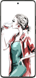 Силиконовый чехол Девушка с бокалом для Motorola Edge 60 Pro 5G - 4662u-4020 изображение 