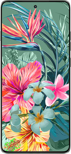 Силиконовый чехол Тропические цветы v1 для Motorola Edge 60 Pro 5G - 4667u-4020 изображение 