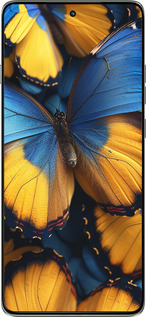 Силиконовый чехол Желто-голубые бабочки для Motorola Edge 60 Pro 5G - 6046u-4020 изображение 