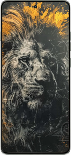 Силиконовый чехол Лев в золотых красках для Motorola Edge 60 Pro 5G - 6155u-4020 изображение 