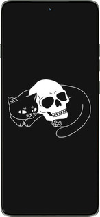 Силіконовий чехол Із зображенням кота та черепа для Motorola Edge 60 Pro 5G - 6491u-4020 изображение 