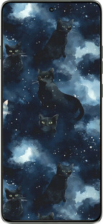 Силиконовый чехол Изображение Кошек с тёмной акварелью для Motorola Edge 60 Pro 5G - 6521u-4020 изображение 