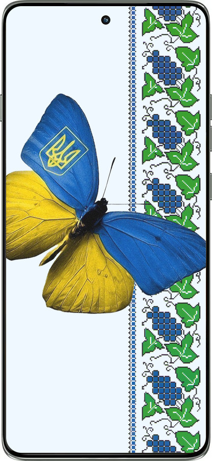 Силиконовый чехол Желто-голубая бабочка для Motorola Edge 60 Pro 5G - 1054u-4020 изображение 