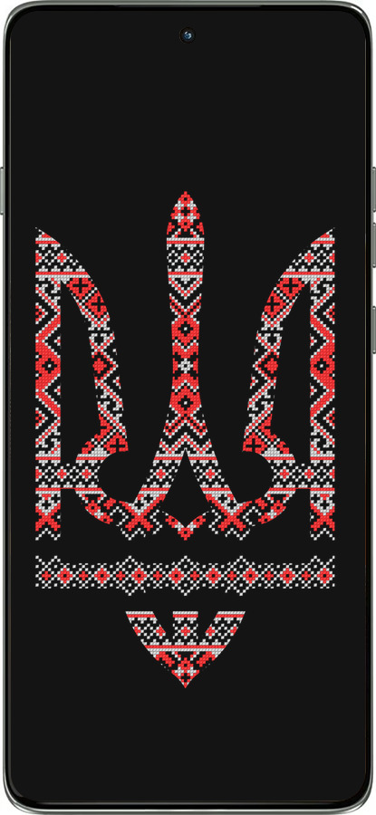 Силиконовый чехол Герб - вышиванка на черном фоне для Motorola Edge 60 Pro 5G - 1196u-4020 изображение 