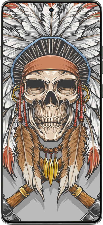Силиконовый чехол Череп индейца для Motorola Edge 60 Pro 5G - 4032u-4020 изображение 