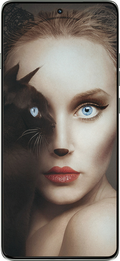 Силиконовый чехол Взгляд женщины и кошки для Motorola Edge 60 Pro 5G - 4041u-4020 изображение 