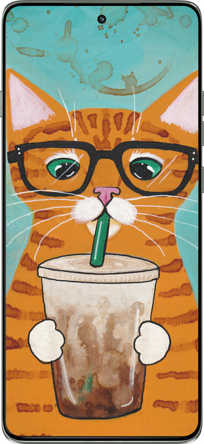 Силиконовый чехол Зеленоглазый кот в очках для Motorola Edge 60 Pro 5G - 4054u-4020 изображение 