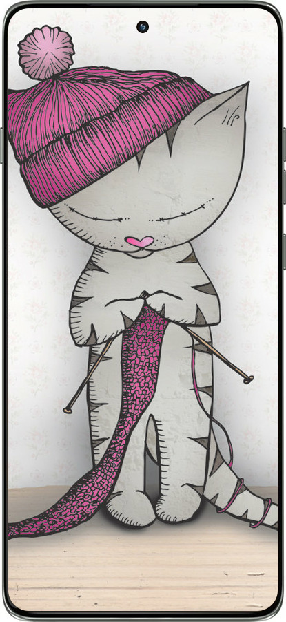 Силиконовый чехол Кошка рукодельница для Motorola Edge 60 Pro 5G - 4056u-4020 изображение 