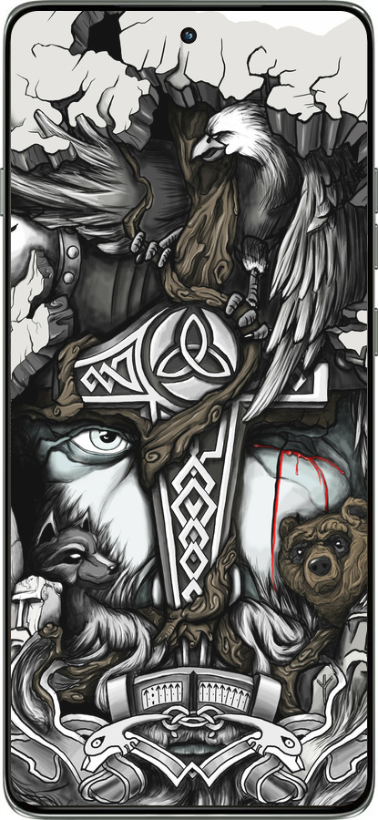 Силиконовый чехол Тату Викинг для Motorola Edge 60 Pro 5G - 4098u-4020 изображение 