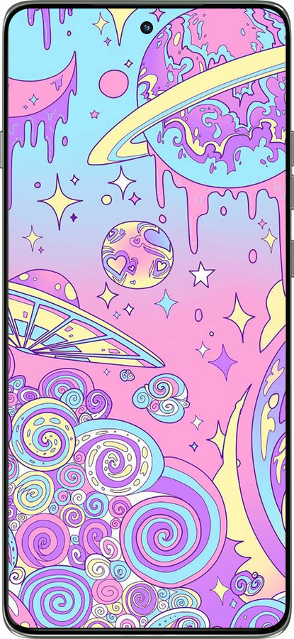 Силиконовый чехол Розовая галактика для Motorola Edge 60 Pro 5G - 4146u-4020 изображение 