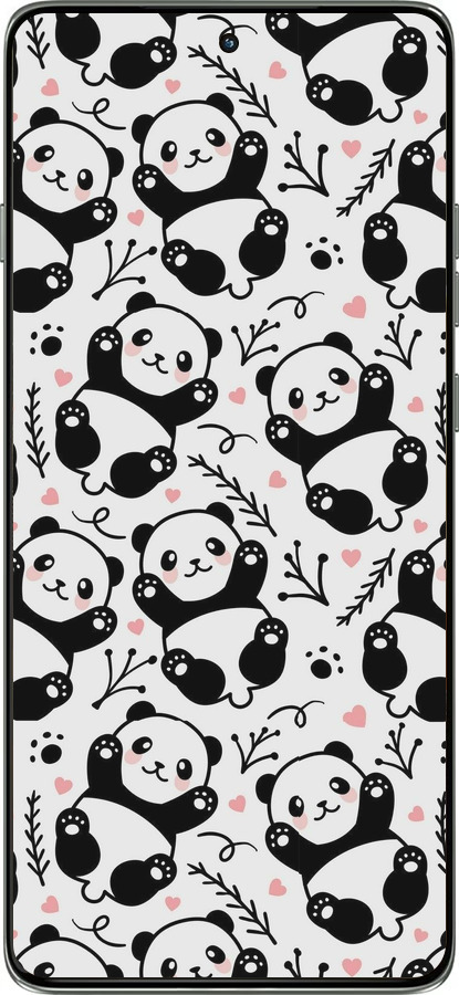 Силиконовый чехол Панды для Motorola Edge 60 Pro 5G - 4318u-4020 изображение 