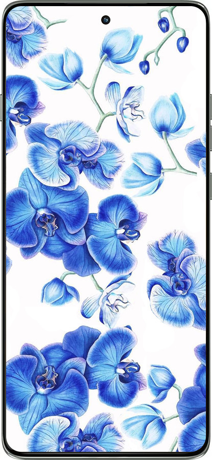Силиконовый чехол Голубые орхидеи для Motorola Edge 60 Pro 5G - 4406u-4020 изображение 