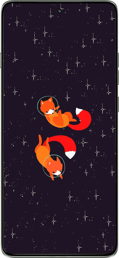Силиконовый чехол Лисички в космосе для Motorola Edge 60 Pro 5G - 4519u-4020 изображение 