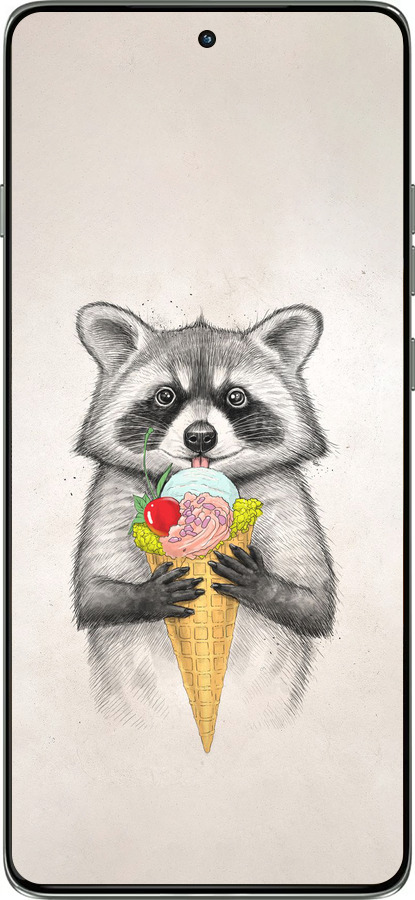 Силиконовый чехол Енотик с мороженым для Motorola Edge 60 Pro 5G - 4602u-4020 изображение 