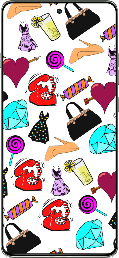 Силиконовый чехол stickers для Motorola Edge 60 Pro 5G - 4757u-4020 изображение 