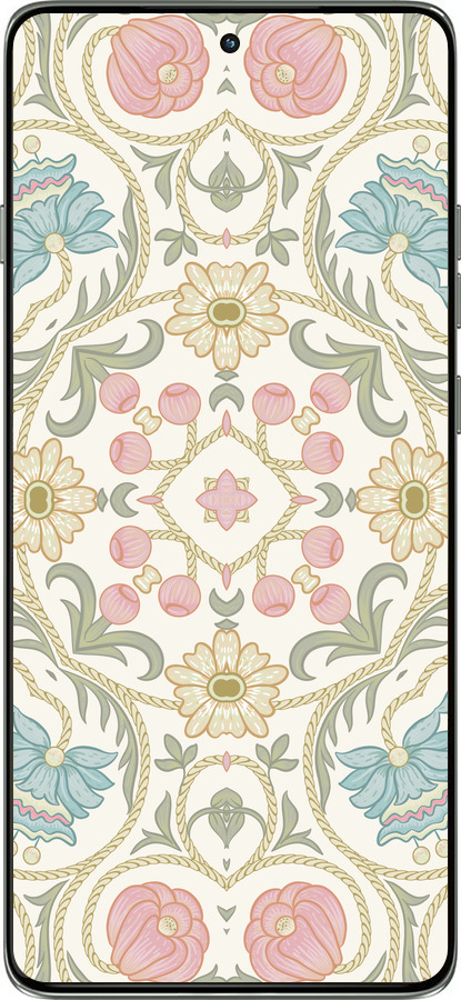 Силиконовый чехол Цветочный орнамент v2 для Motorola Edge 60 Pro 5G - 5513u-4020 изображение 