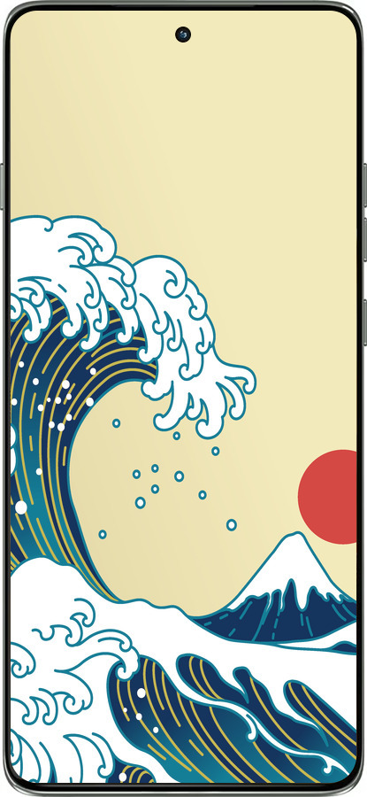 Силиконовый чехол Японские волны для Motorola Edge 60 Pro 5G - 5533u-4020 изображение 