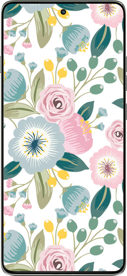 Силиконовый чехол Цветочные обои v2 для Motorola Edge 60 Pro 5G - 5602u-4020 изображение 