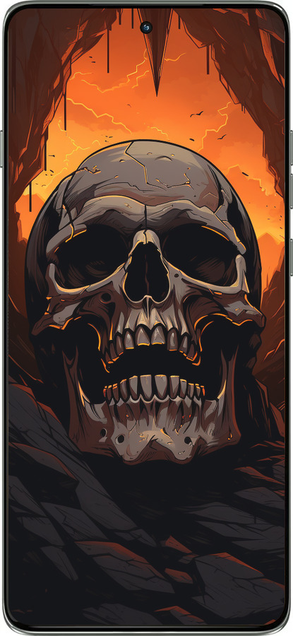 Силиконовый чехол Череп в пещере для Motorola Edge 60 Pro 5G - 5959u-4020 изображение 