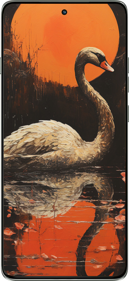 Силиконовый чехол Лебедь для Motorola Edge 60 Pro 5G - 5964u-4020 изображение 