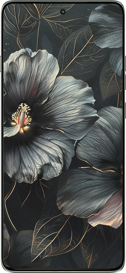 Силіконовий чехол Чорні квіти для Motorola Edge 60 Pro 5G - 6031u-4020 изображение 