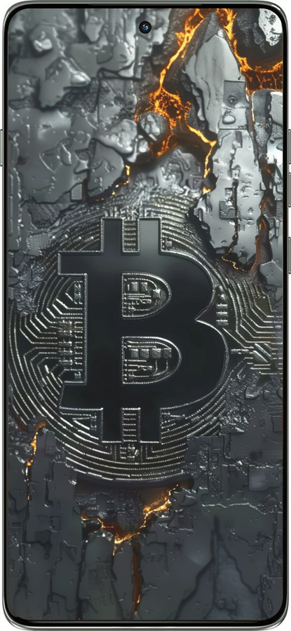 Силіконовий чехол Розпечений біткойн для Motorola Edge 60 Pro 5G - 6091u-4020 изображение 