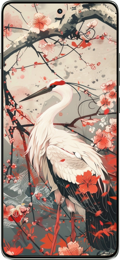 Силіконовий чехол Лелека у цвіту сакури для Motorola Edge 60 Pro 5G - 6109u-4020 изображение 