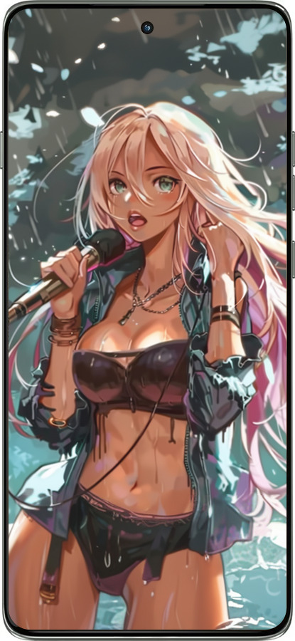 Силиконовый чехол Аниме-звезда под водопадом для Motorola Edge 60 Pro 5G - 6121u-4020 изображение 