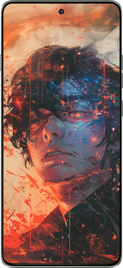 Силиконовый чехол Лицо в пламени для Motorola Edge 60 Pro 5G - 6127u-4020 изображение 