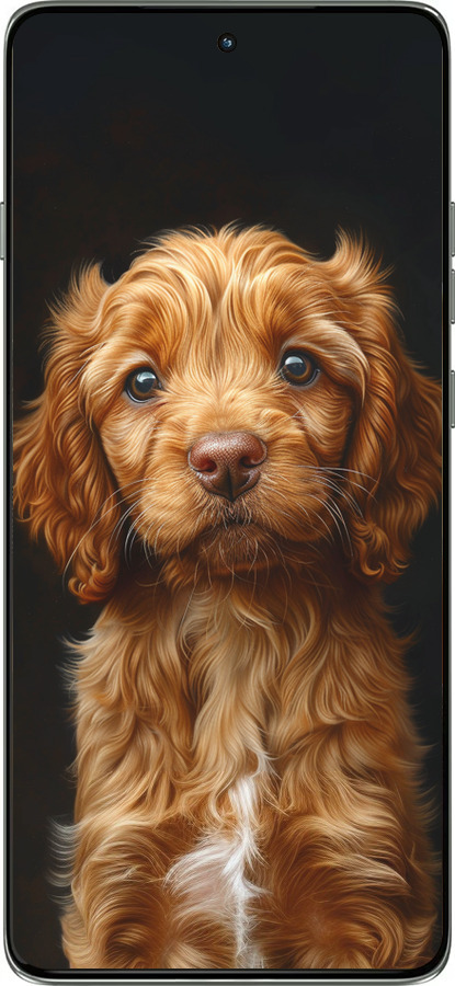 Силиконовый чехол Cocker spaniel на черном фоне для Motorola Edge 60 Pro 5G - 6137u-4020 изображение 