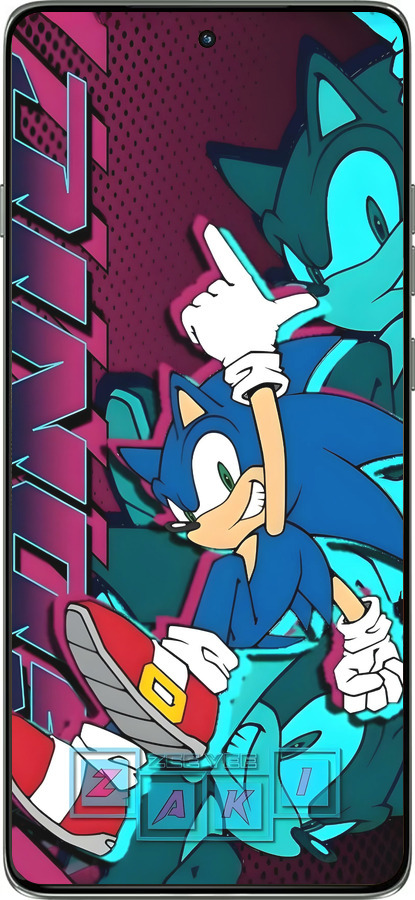 Силиконовый чехол Соник для Motorola Edge 60 Pro 5G - 6284u-4020 изображение 